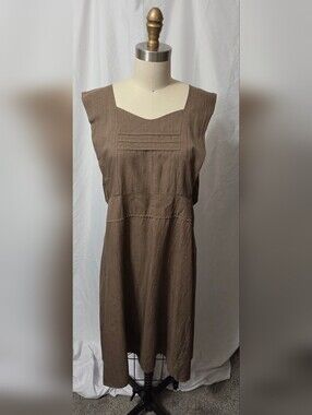 Handmade Amish Pinafore Type Apron Light Brown, One Size, Ties in Back,NEW
